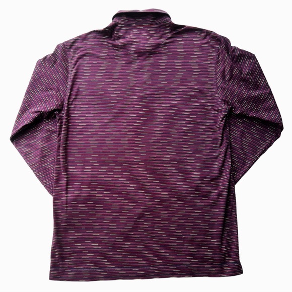 Nike Golf Maroon Striped Long Sleeve Shirt Large - Picture 2 of 6
